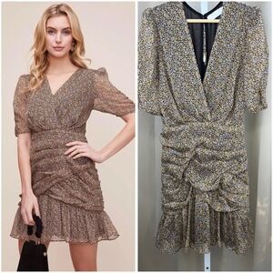 ASTR The Label Floral Ruched Mini Dress Size S